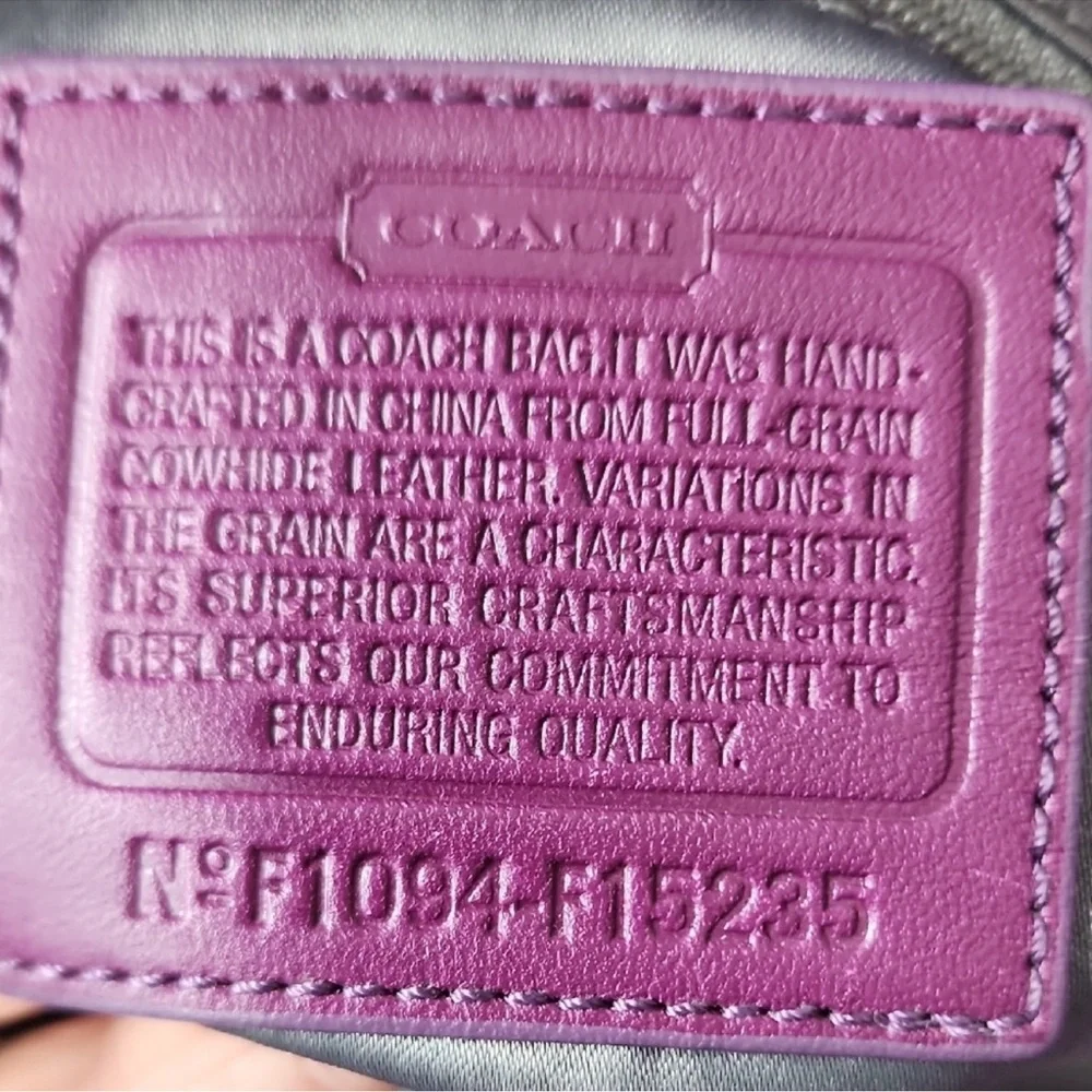 Vintage Coach Eggplant Purple Soft Leather Tote Bag with Original Tag - Picture 2 of 12